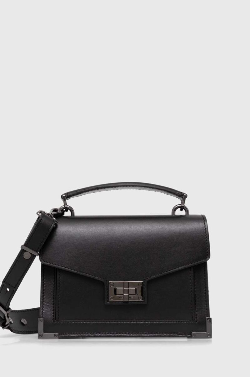 The Kooples poseta de piele culoarea negru