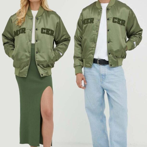 The Mercer Brand geaca bomber culoarea verde