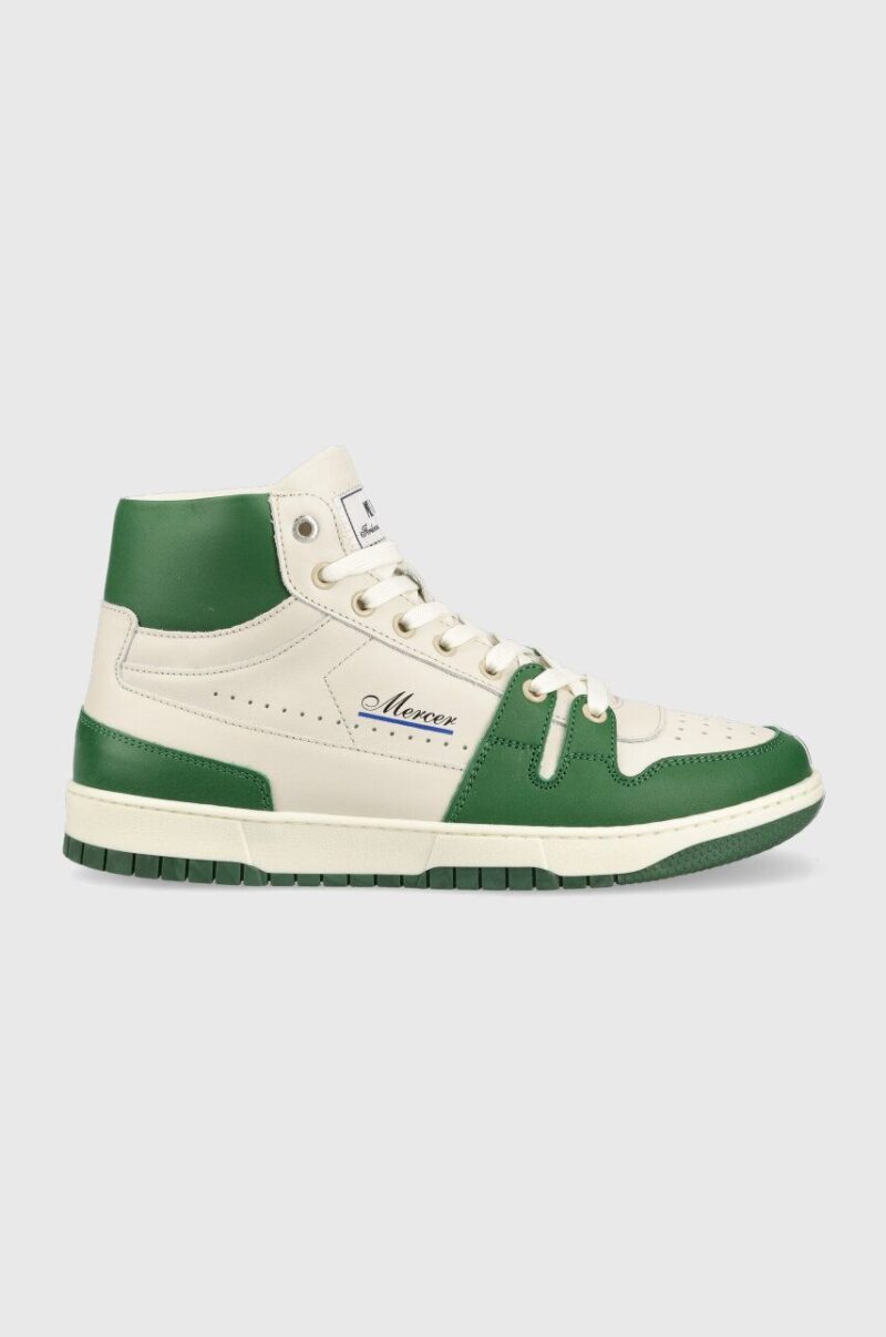 The Mercer Brand sneakers din piele The Brooklyn High culoarea verde