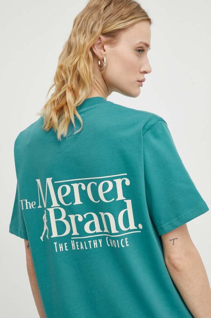 The Mercer Brand tricou din bumbac culoarea verde