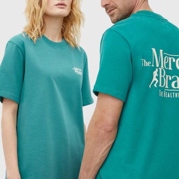 The Mercer Brand tricou din bumbac culoarea verde