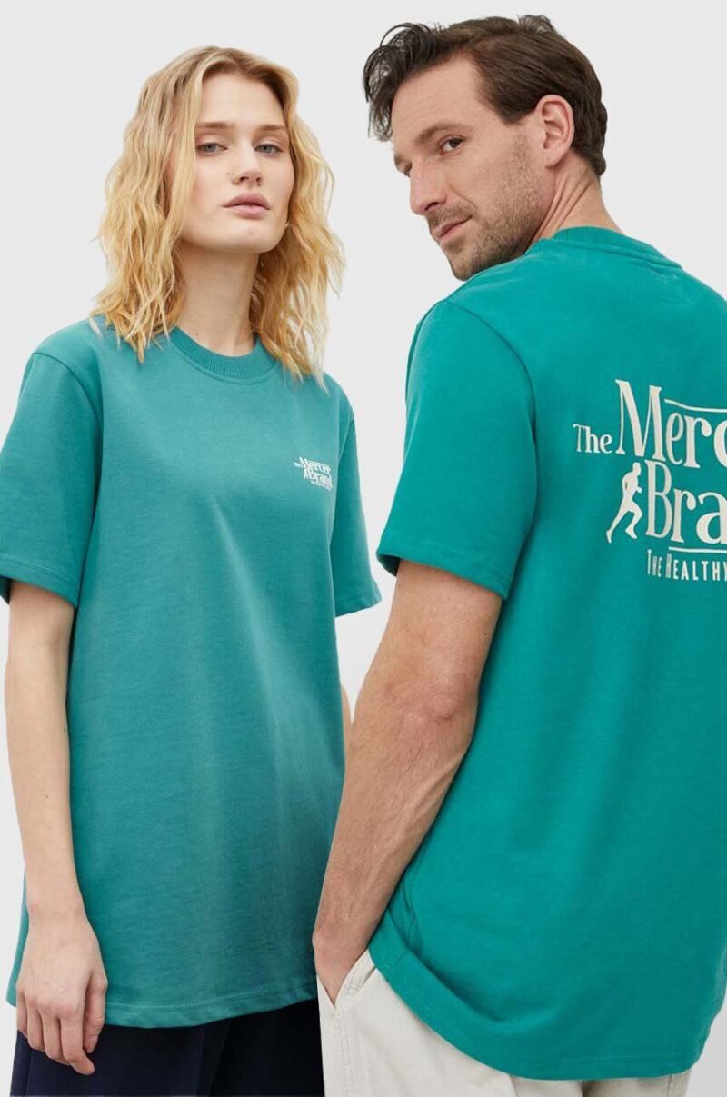 The Mercer Brand tricou din bumbac culoarea verde