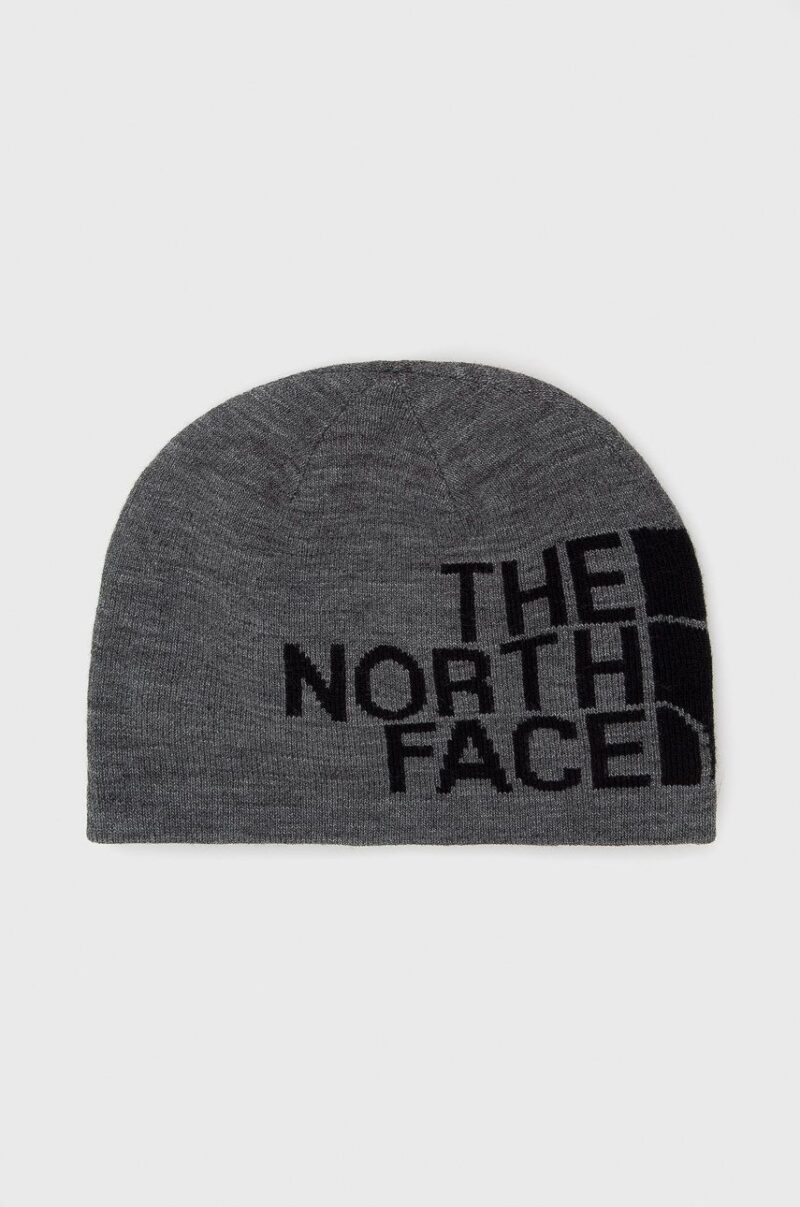 The North Face Beanie cu două fețe culoarea gri