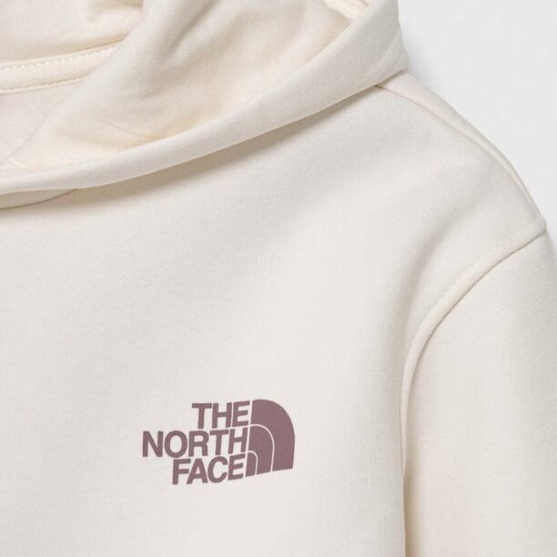 The North Face bluza copii G VERTICAL LINE HOODIE culoarea bej