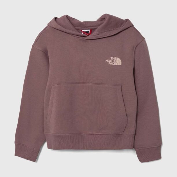 The North Face bluza copii G VERTICAL LINE HOODIE culoarea violet