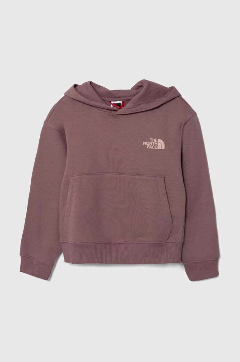 The North Face bluza copii G VERTICAL LINE HOODIE culoarea violet