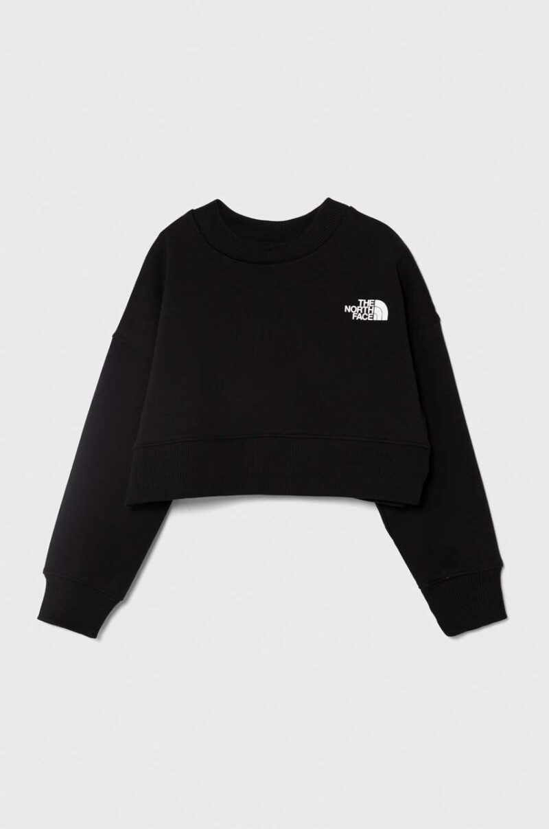 The North Face bluza copii NEW CUTLINE CREW FLEECE culoarea negru