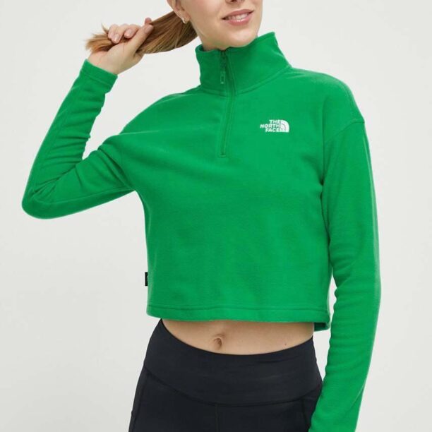 The North Face hanorac 100 Glacier Cropped culoarea verde