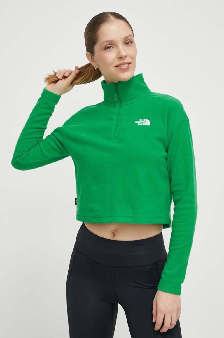 The North Face hanorac 100 Glacier Cropped culoarea verde