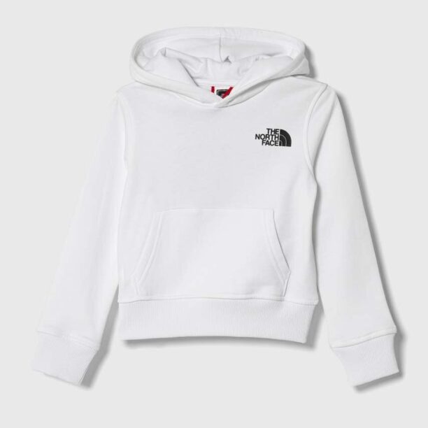 The North Face hanorac de bumbac pentru copii B GRAPHIC HOODIE 1 culoarea alb