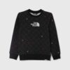 The North Face hanorac de bumbac pentru copii DREW PEAK LIGHT CREW PRINT culoarea negru