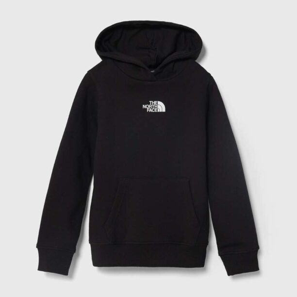 The North Face hanorac de bumbac pentru copii PO ZUMU HOODIE culoarea negru