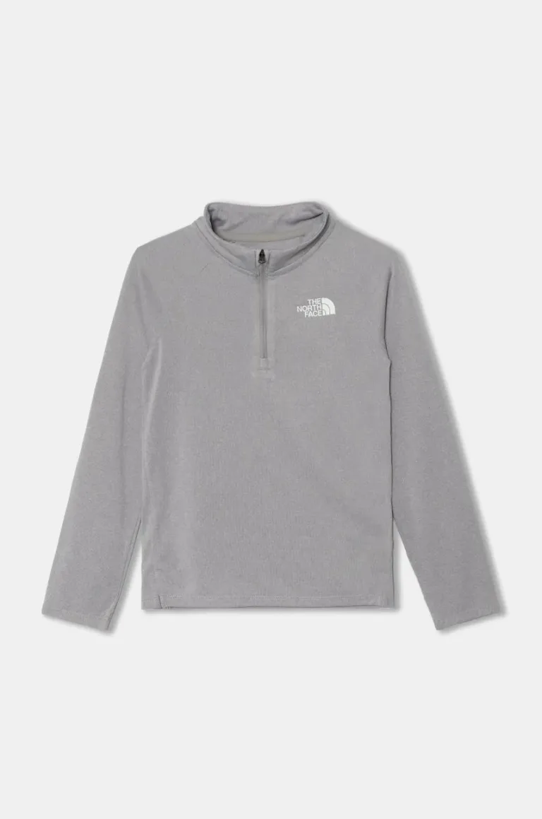 The North Face longsleeve copii NEVER STOP 1/4 ZIP culoarea gri