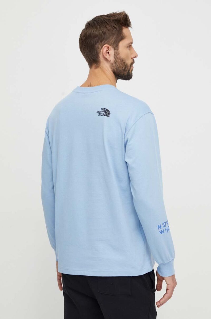 The North Face longsleeve din bumbac cu imprimeu preţ