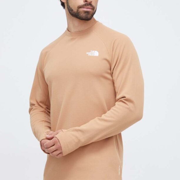 The North Face longsleeve funcțional Dragline culoarea maro