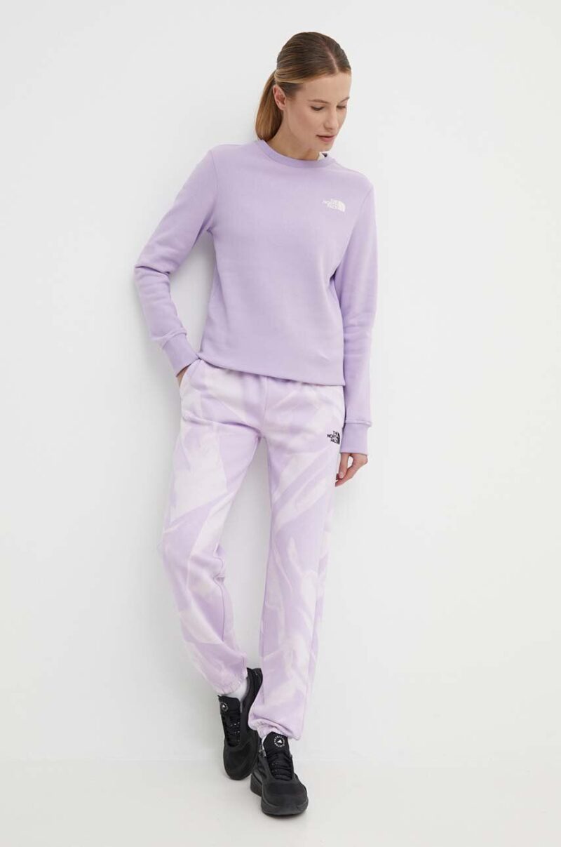 The North Face pantaloni de trening culoarea violet