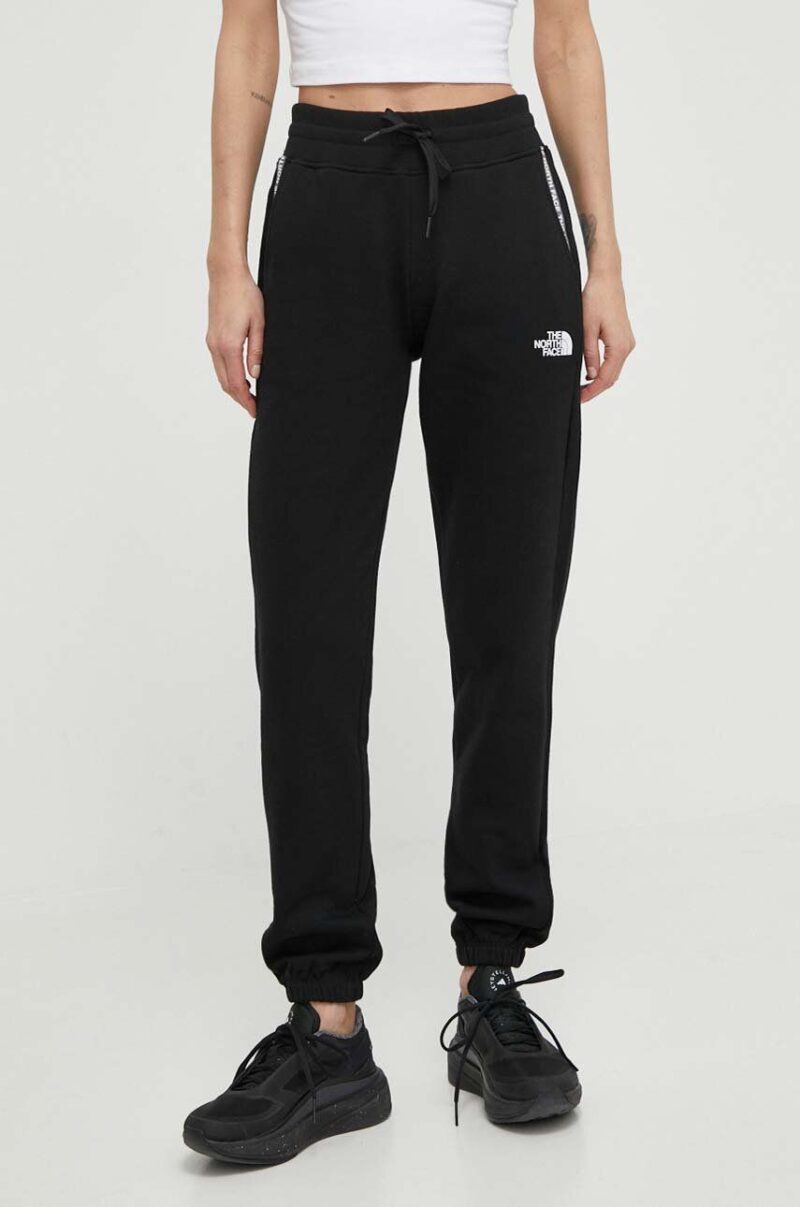 The North Face pantaloni de trening din bumbac culoarea negru