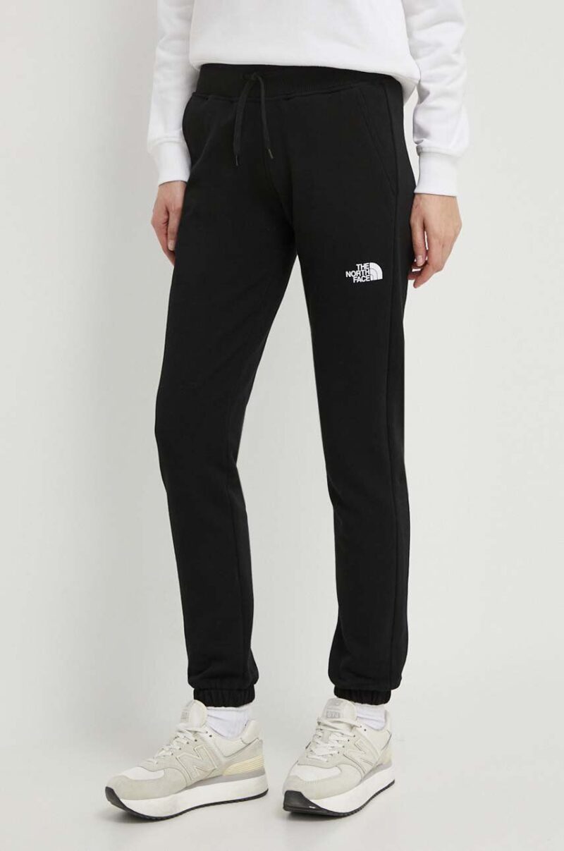 The North Face pantaloni de trening din bumbac culoarea negru