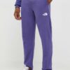 The North Face pantaloni de trening din bumbac culoarea violet