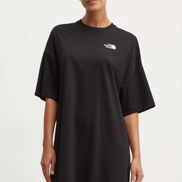 The North Face rochie W S/S Essential Oversize Tee Dress culoarea negru