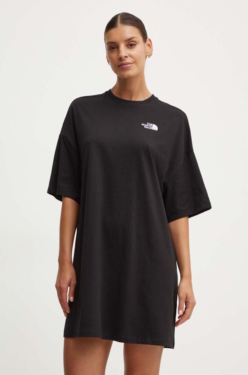 The North Face rochie W S/S Essential Oversize Tee Dress culoarea negru