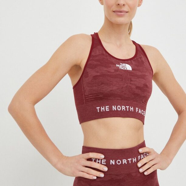 The North Face sutien sport culoarea bordo