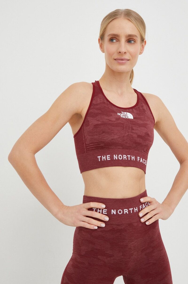 The North Face sutien sport culoarea bordo