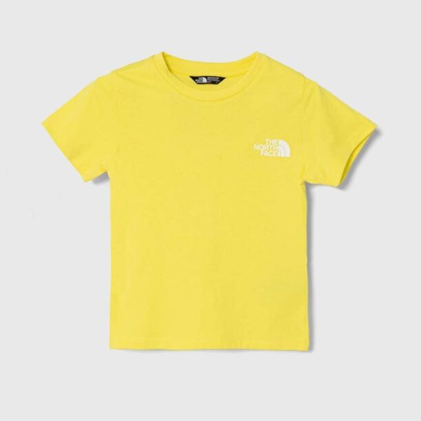 The North Face tricou copii SIMPLE DOME TEE culoarea galben