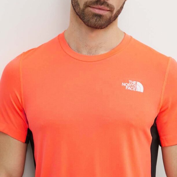 The North Face tricou sport Lightbright culoarea portocaliu