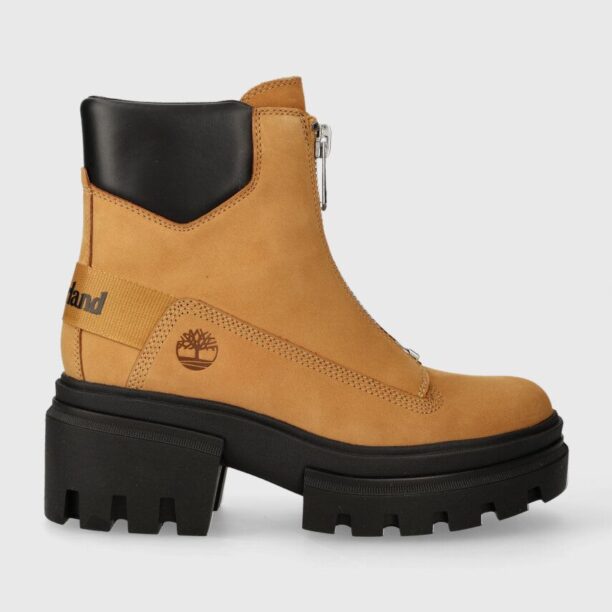 Timberland cizme de piele Everleigh Boot Front Zip femei