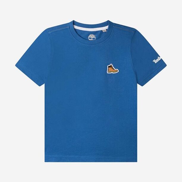 Timberland tricou de bumbac pentru copii Short Sleeves Tee-shirt culoarea rosu