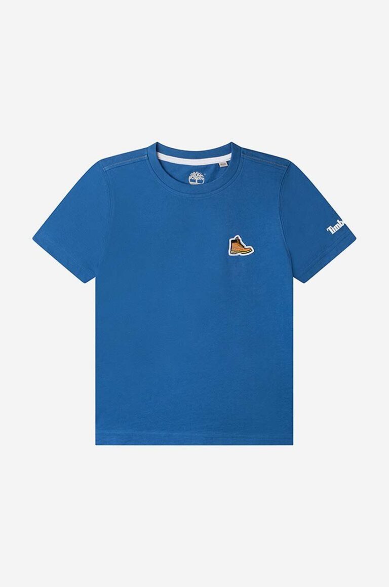 Timberland tricou de bumbac pentru copii Short Sleeves Tee-shirt culoarea rosu