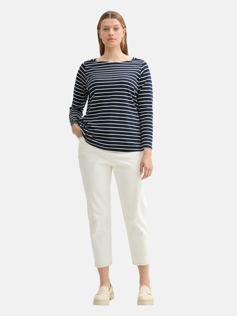 Tom Tailor Women + Tricou  bleumarin / alb preţ