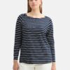 Tom Tailor Women + Tricou  bleumarin / alb