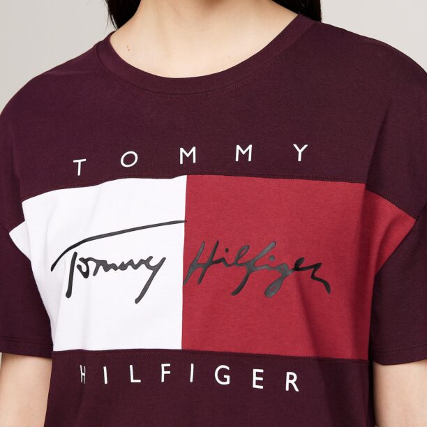 Tommy Hilfiger Underwear Cămăşi de noapte 'Heritage'  mov zmeură / roșu / alb preţ