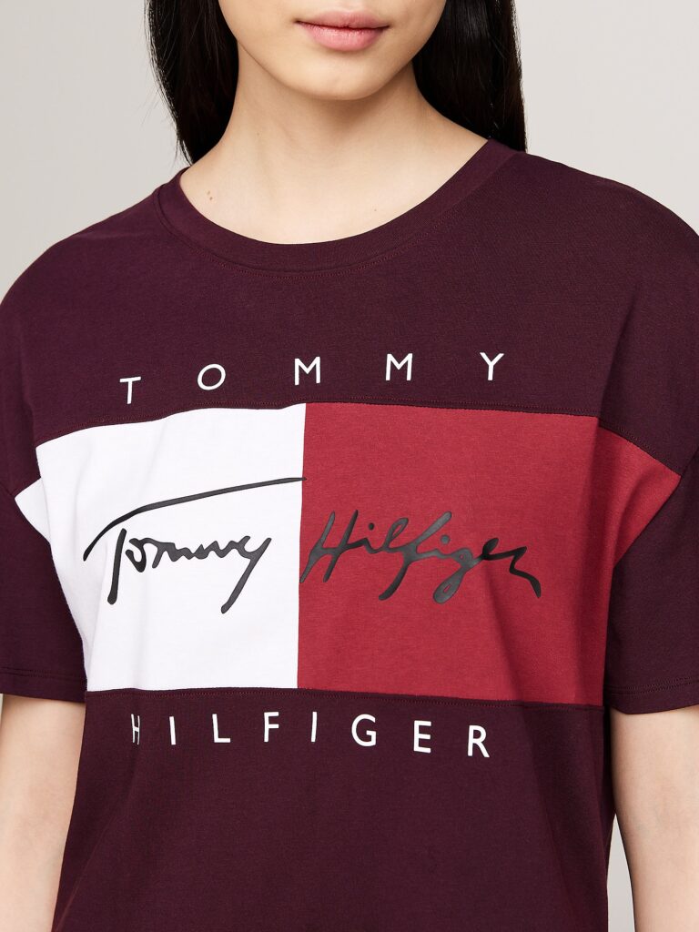 Tommy Hilfiger Underwear Cămăşi de noapte 'Heritage'  mov zmeură / roșu / alb preţ