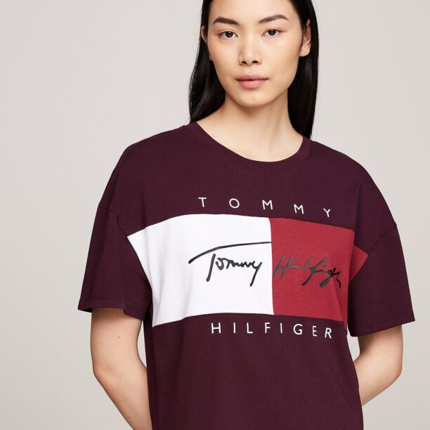 Cumpăra Tommy Hilfiger Underwear Cămăşi de noapte 'Heritage'  mov zmeură / roșu / alb