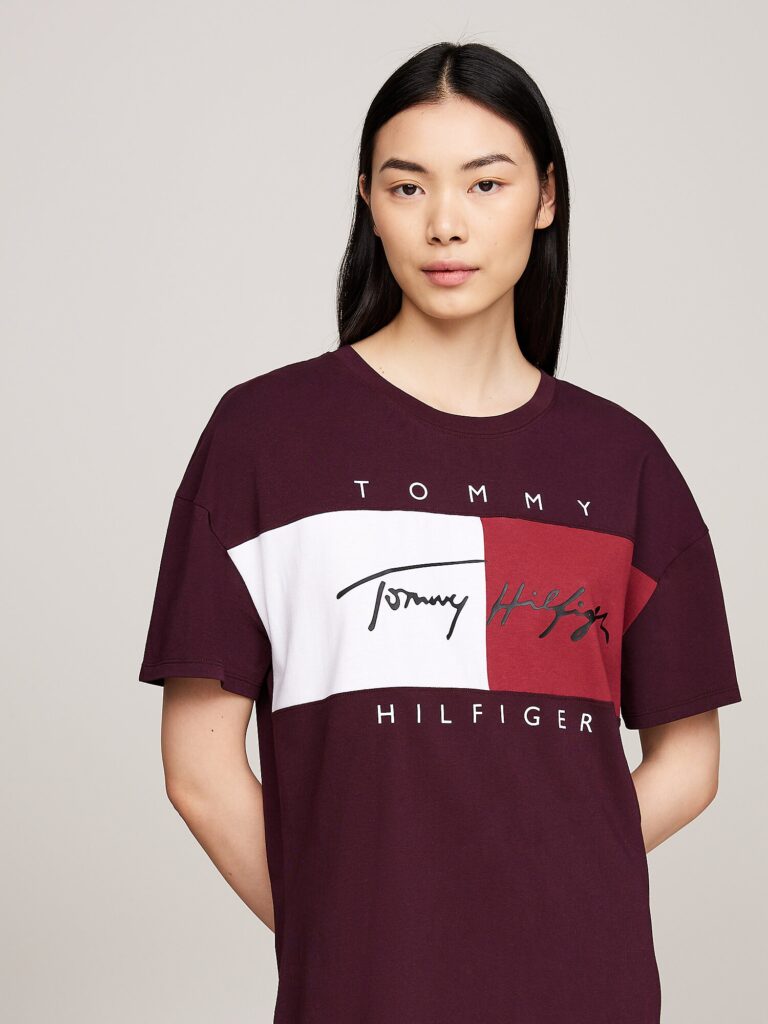 Cumpăra Tommy Hilfiger Underwear Cămăşi de noapte 'Heritage'  mov zmeură / roșu / alb