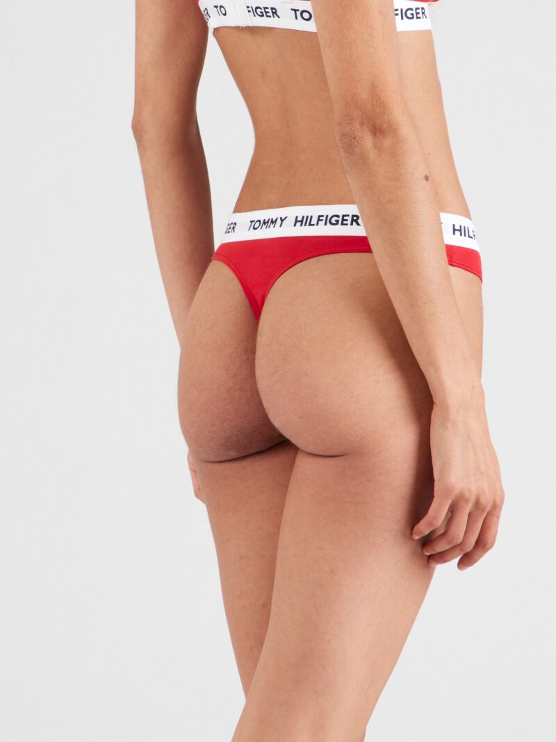 Tommy Hilfiger Underwear Tanga 'CLASSIC'  albastru închis / roși aprins / alb preţ