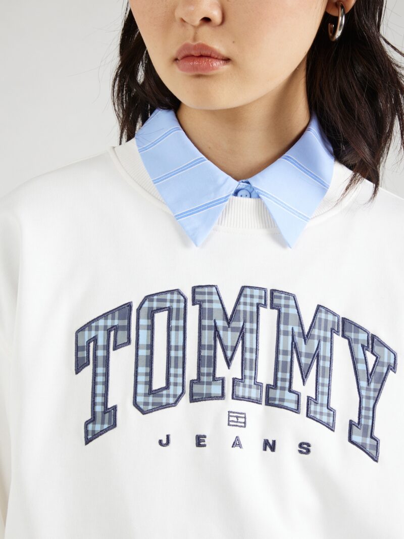 Preţ Tommy Jeans Bluză de molton  albastru marin / albastru deschis / alb