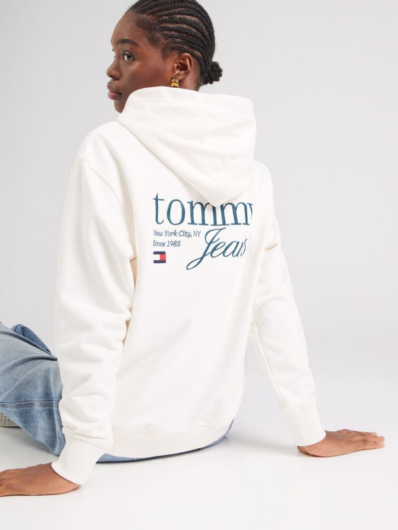 Tommy Jeans Bluză de molton  bleumarin / albastru închis / roșu / alb lână