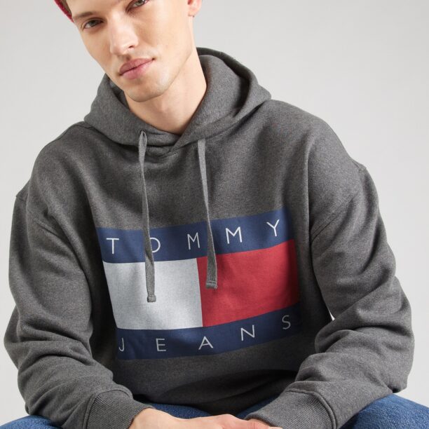 Tommy Jeans Bluză de molton  bleumarin / gri închis / roșu / alb preţ