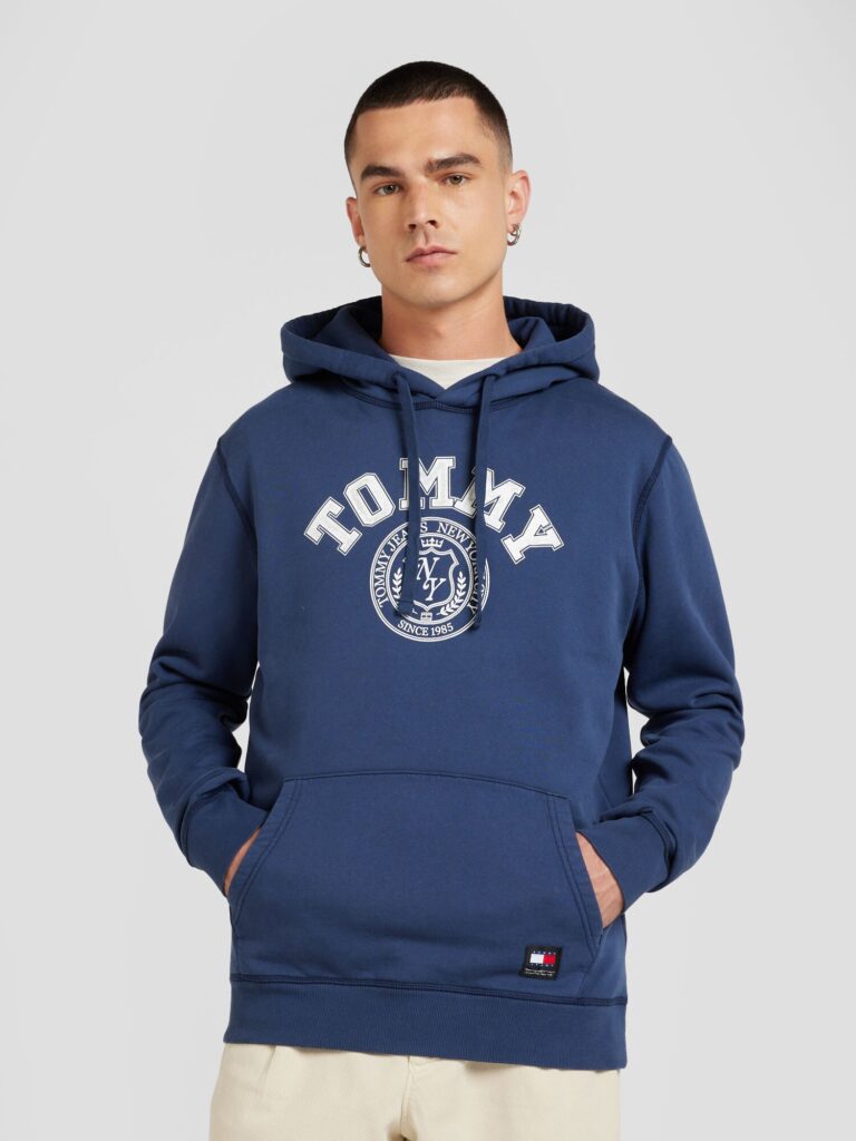 Preţ Tommy Jeans Bluză de molton  bleumarin / roșu / alb