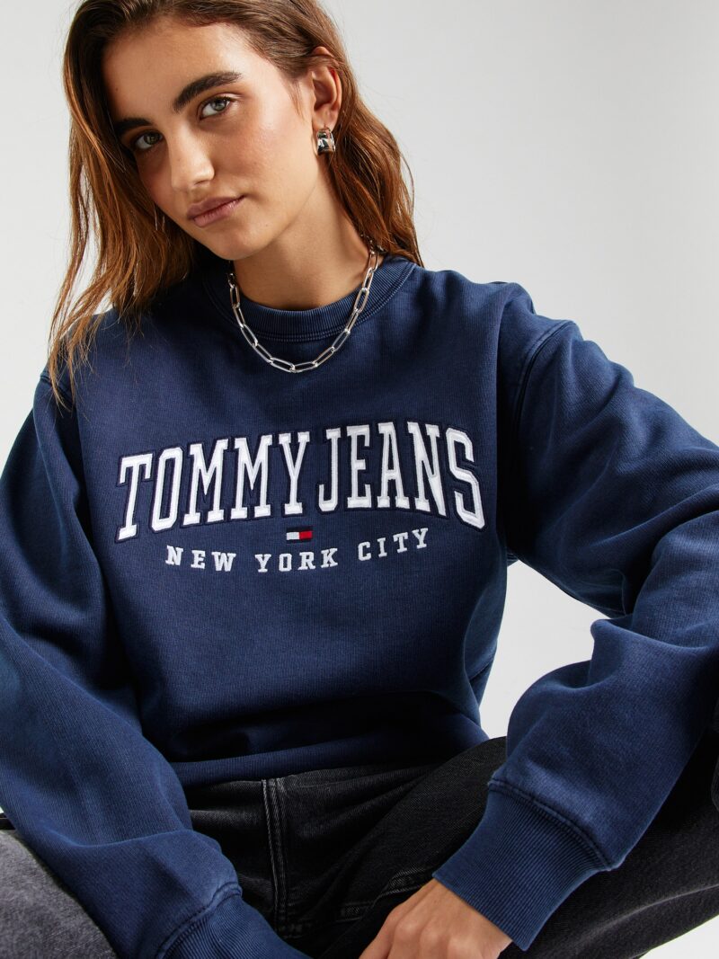 Preţ Tommy Jeans Bluză de molton  bleumarin / roșu / alb