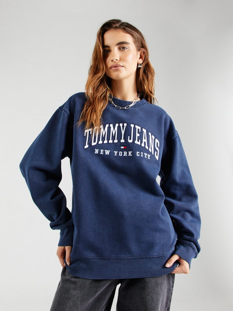 Tommy Jeans Bluză de molton  bleumarin / roșu / alb