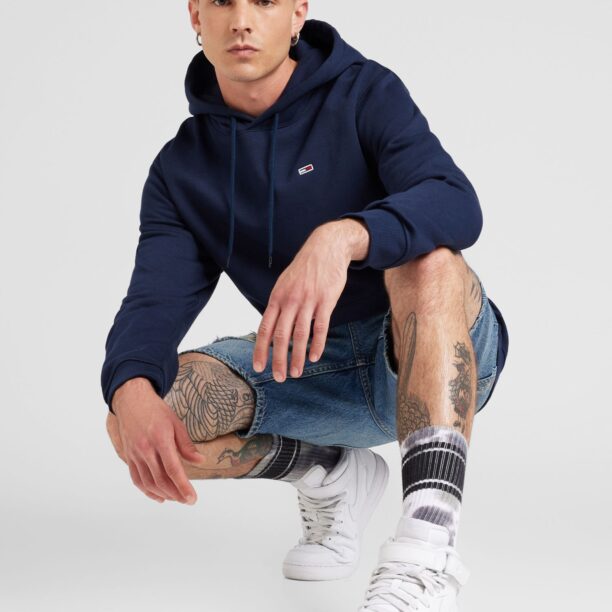 Tommy Jeans Bluză de molton  bleumarin / roșu / alb murdar preţ