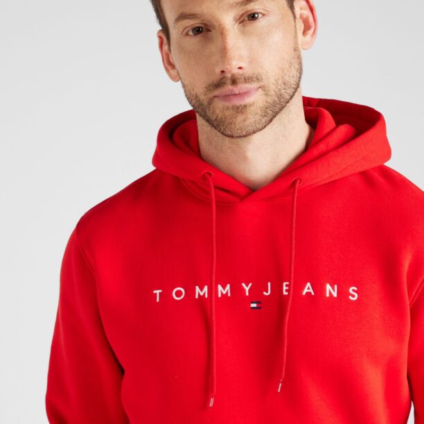 Tommy Jeans Bluză de molton  bleumarin / roșu intens / alb preţ