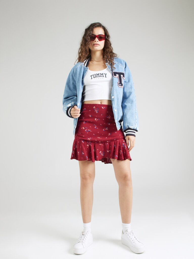 Tommy Jeans Fustă  albastru / roșu / roșu bordeaux / alb preţ