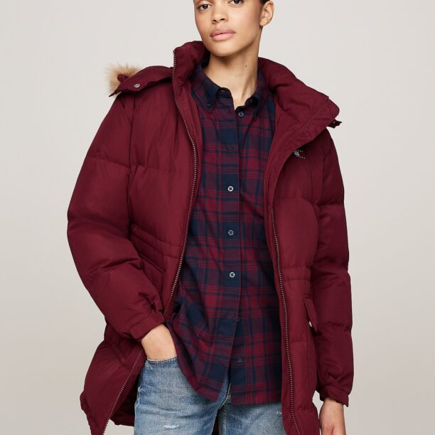 Tommy Jeans Geacă de iarnă 'Alaska'  bej / roșu bordeaux