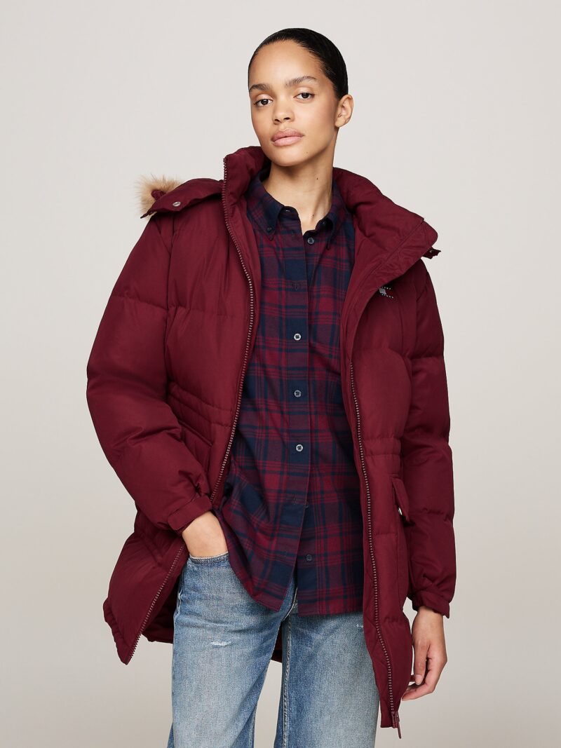 Tommy Jeans Geacă de iarnă 'Alaska'  bej / roșu bordeaux